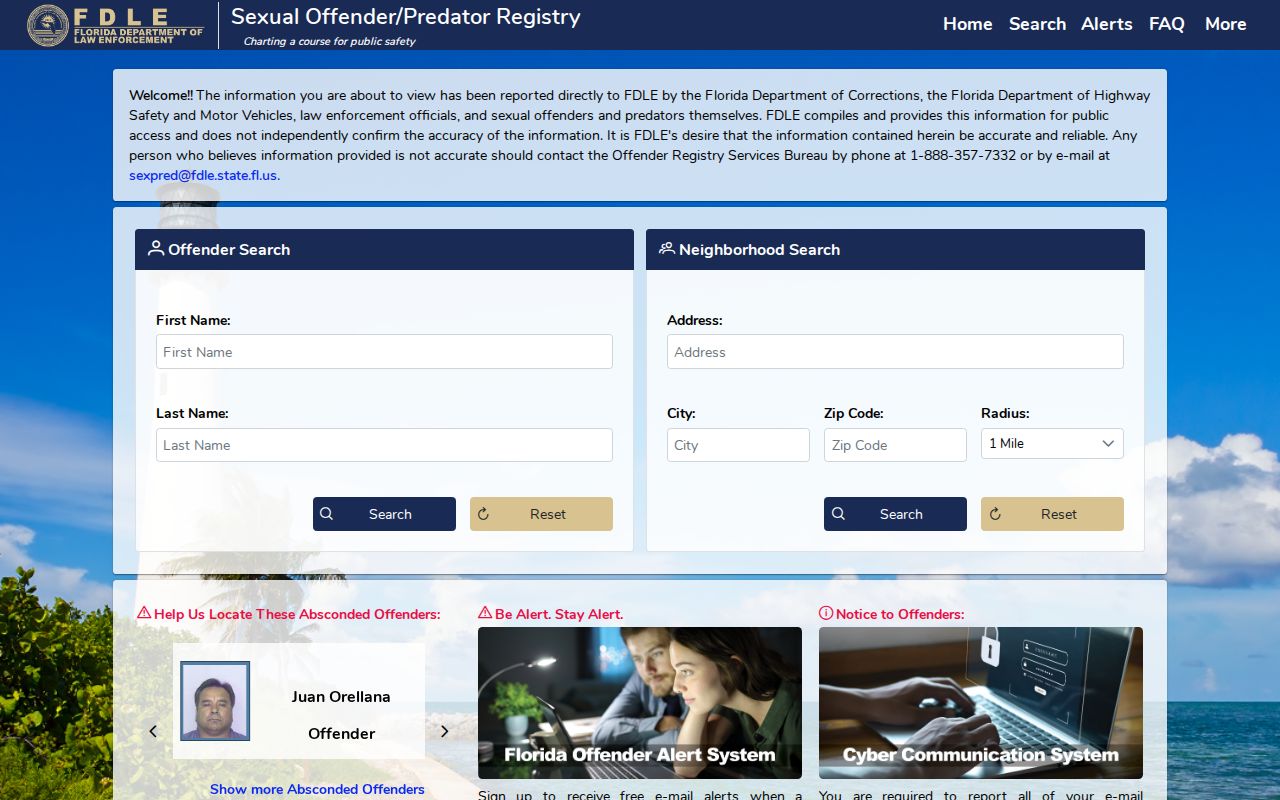 FDLE registry separate from Hillsborough County VINELink release records